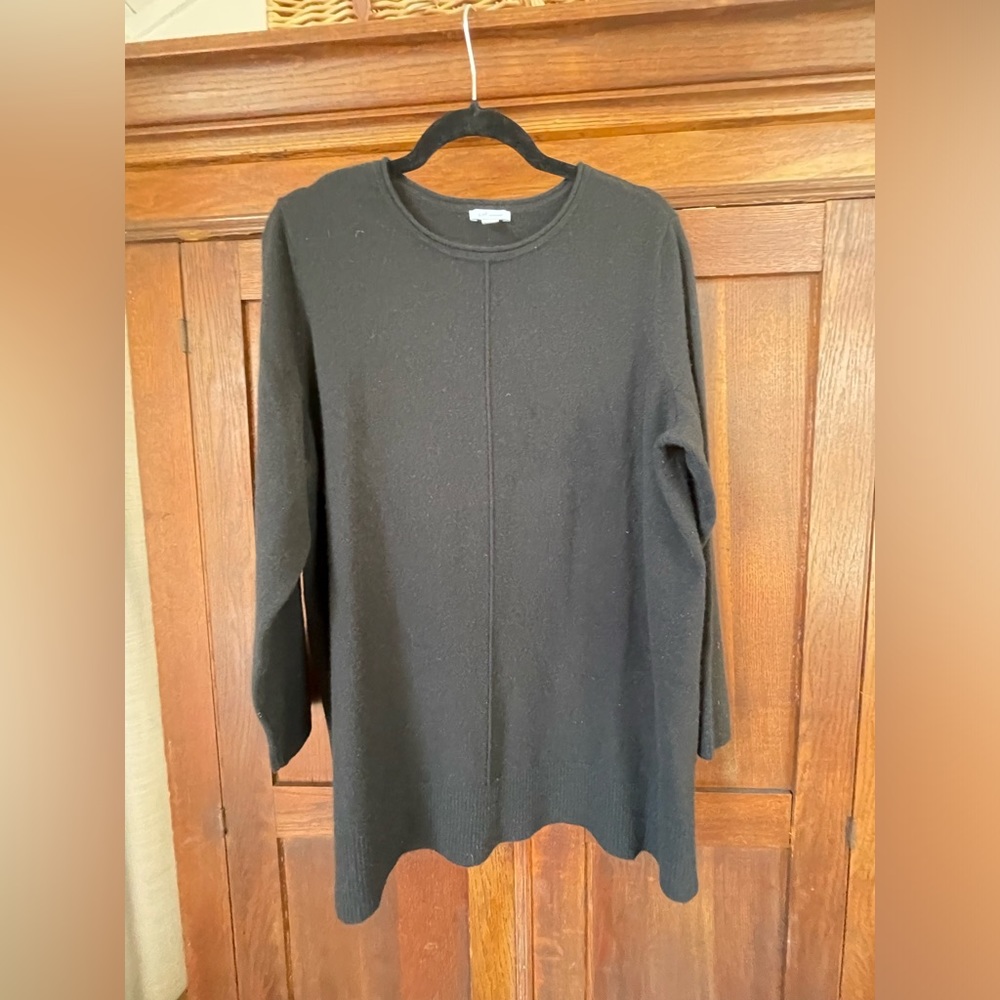 J. Jill Luxurious Cashmere Seamed Tunic - Black XL